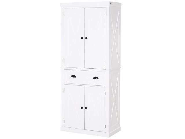 Homcom 5ft Tall Wood Kitchen Storage Cabinet With Adjustable