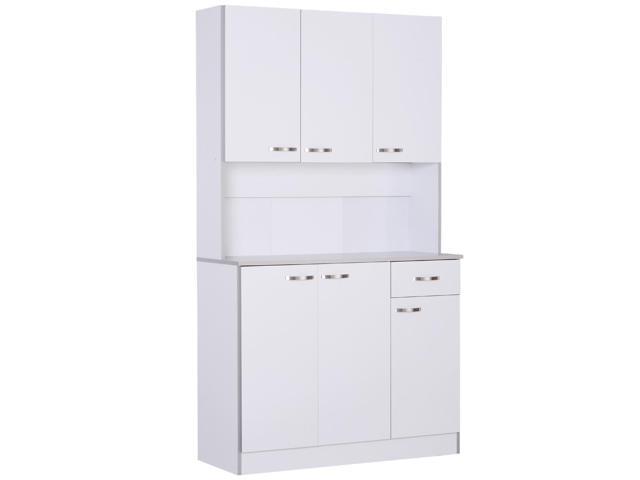 Homcom 71 Buffet Server Microwave Storage Cabinet Hutch White