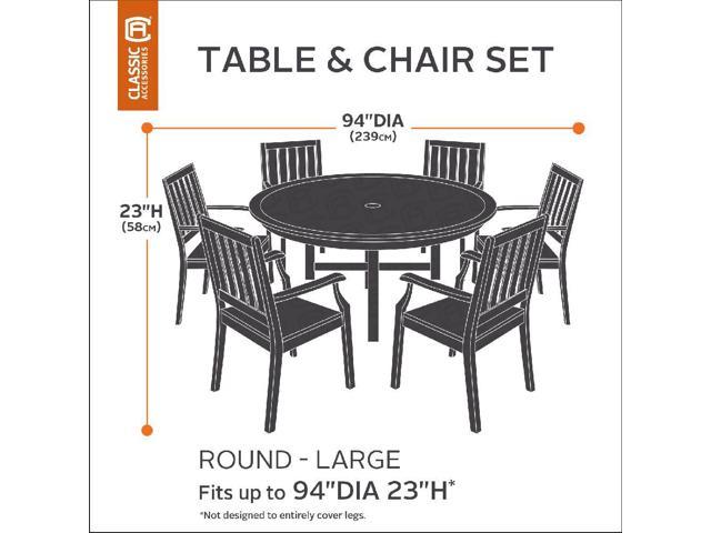 Classic Accessories 55 158 045101 Ec, Classic Accessories Ravenna Large Round Patio Table And Chair Set Cover