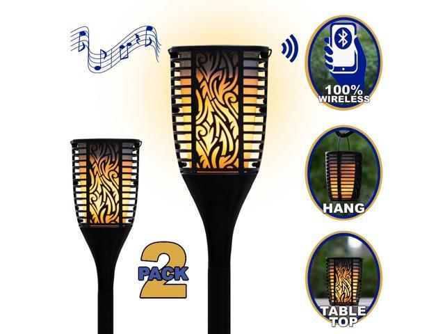 Photo 1 of Theater Solutions Fully Wireless 120 Watt Rechargeable Battery Bluetooth Tiki Torch Speaker 2 Pack Lanterns Link Up To 99 Speakers Wirelessly