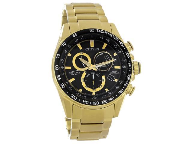 Citizen Eco-Drive PCAT Chronograph Gold Tone Stainless Mens Watch ...