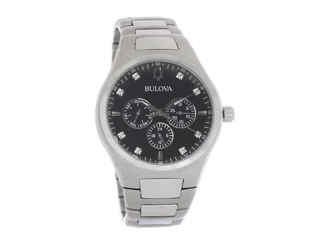 bulova men's ss diamond watch