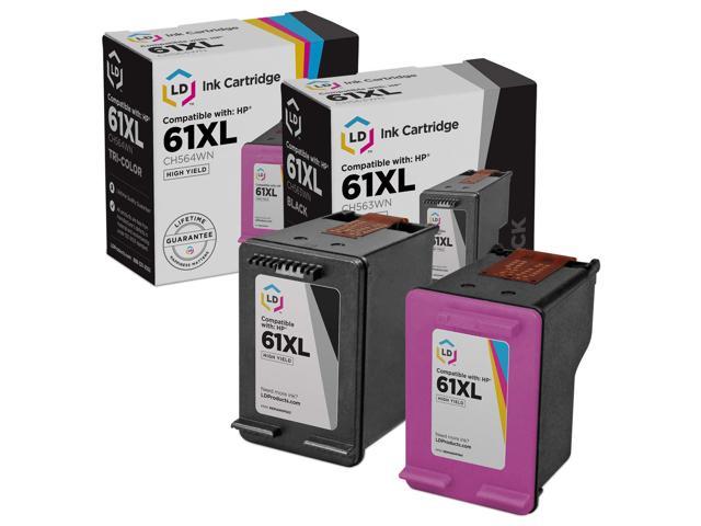 LD © Remanufactured Replacements for Hewlett Packard HP 61XL / 61 2PK High Yield Ink Cartridges Includes: 1 CH563WN Black, & 1 CH564WN Color for use in HP Deskjet, ENVY, & OfficeJet Series