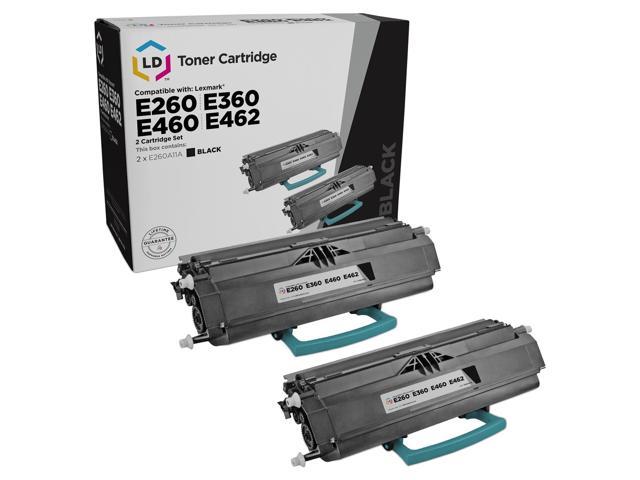 LD © Compatible Lexmark E260A11A Set of 2 Black Laser Toner Cartridges