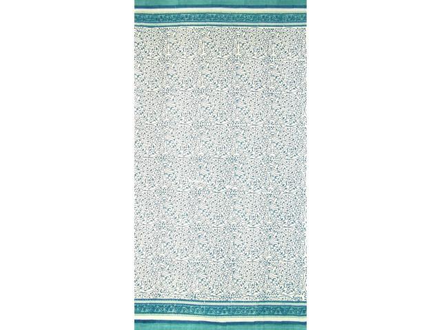 Persian Filigree Block Print Curtain Drape Panel Cotton 46 X 88