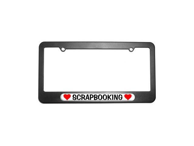 Scrapbooking Love with Hearts License Plate Tag Frame - Newegg.com