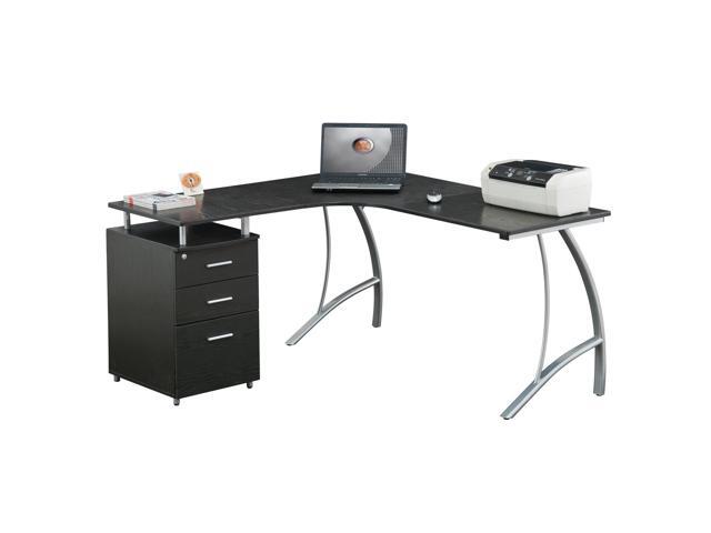 Office Express L Shape Corner Computer Desk With File Cabinet