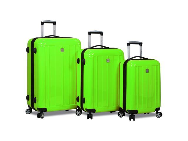 green luggage set