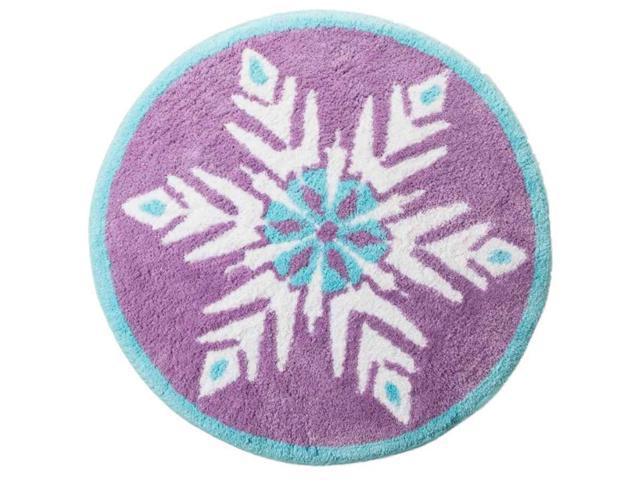 Disney Frozen Purple Blue Snowflake Bath Rug 25 Round