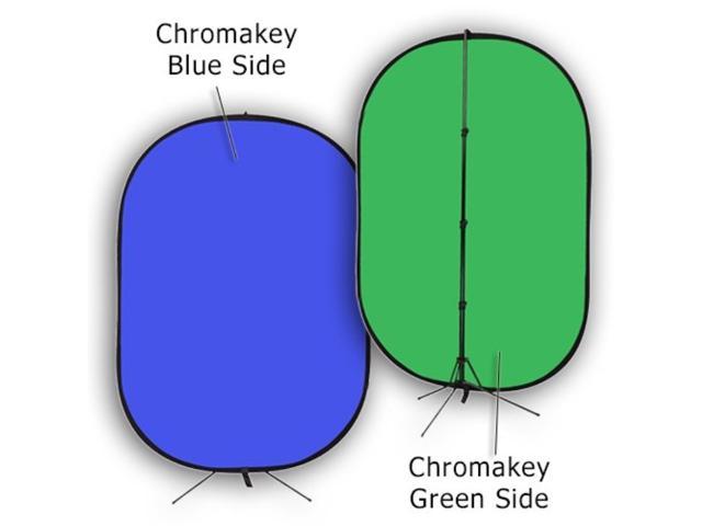 Photo 1 of Fotodiox 5x7 collapsible chromakey green + Blue 2-in-1 Background, Backdrop kit w/Stand Support