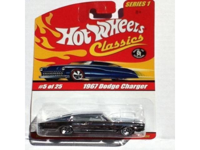 Hot Wheels Classics 5 of 25 1967 Dodge Charger *Silver with Black Flames* -  