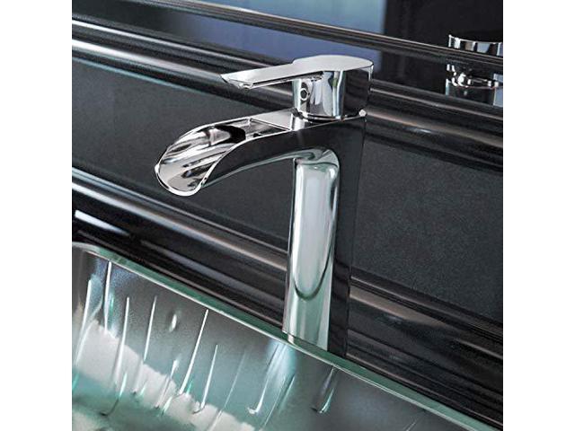 Vigo Vgch 11 H Niko Chrome Single Handle Single Hole Waterfall Vessel Deck Mount Watersense Bathroom Sink Faucet Newegg Com