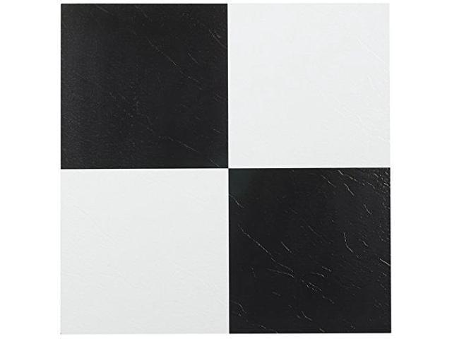 Photo 1 of Achim Home Furnishings Chekcered Ftvso10345 Tivoli Self Adhesive Vinyl Tiles, 12 X 12-Inches, Black/White, 45 Pack