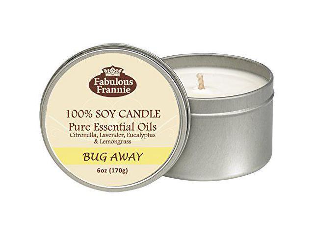 Bug Away 6Oz All Natural Soy Candle Made With Pure Essential Oils By Fabulous Frannie - Newegg.com