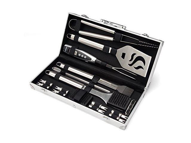 Photo 1 of * see clerk notes *
Cuisinart CGS-5020 20-Piece Deluxe Stainless Steel Grill Tool Set, Black/ Silver