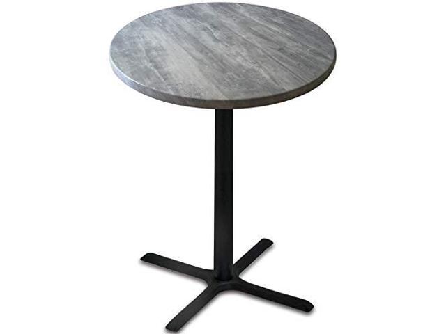 Holland Bar Stool Co. Indoor/Outdoor 30" Tall OD211 Black Table Base with 30" x 30" Foot & 36" x 36" Square Indoor/Outdoor Greystone Top by The