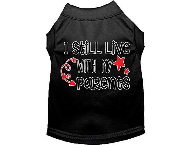 Mirage Pet Product Still Live with My Parents Screen Print Dog Shirt Black Lg