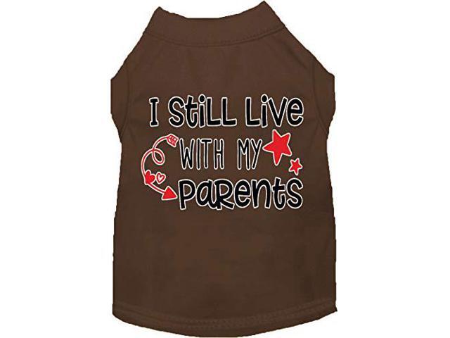 Mirage Pet Product Still Live with My Parents Screen Print Dog Shirt Brown XXL