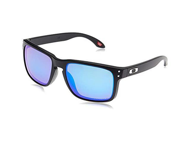 Oakley Mens OO9102 Holbrook Square Sunglasses, Matte Black/Prizm Sapphire  Polarized, 57 mm 