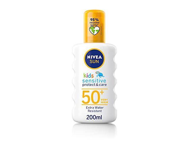 opvoeder jeans kaas Nivea Kids Protect and Sensitive Sun Spray with SPF 50+, Very High - 200 ml  - Newegg.com