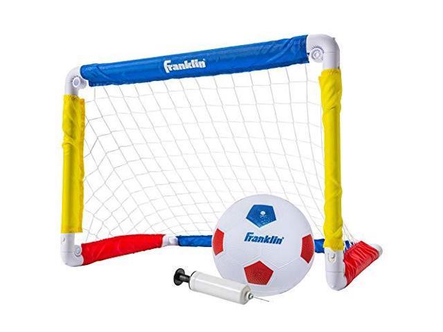 Photo 1 of Franklin Sports Kids Mini Soccer Goal Set - Backyard/Indoor Mini Net and Ball Set with Pump - Portable Folding Youth Soccer Goal Set - 24" x 16" , Red/Blue/Yellow