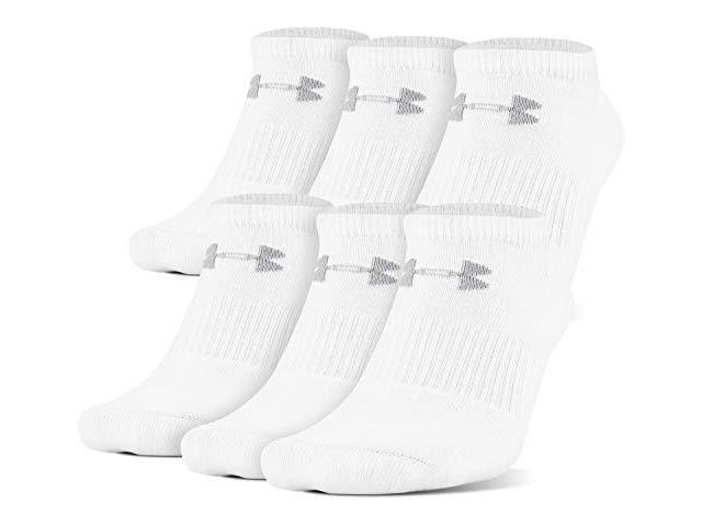 Under Armour Adult Cotton No Show Socks, 6-Pairs , White/Gray , Large -  Newegg.com