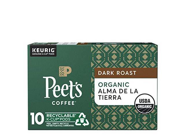 Photo 1 of Peets Coffee, Organic Alma de la Tierra- Dark Roast Coffee - 10 K-Cup Pods for Keurig Brewers, USDA Organic  (EXP SEP 2025)