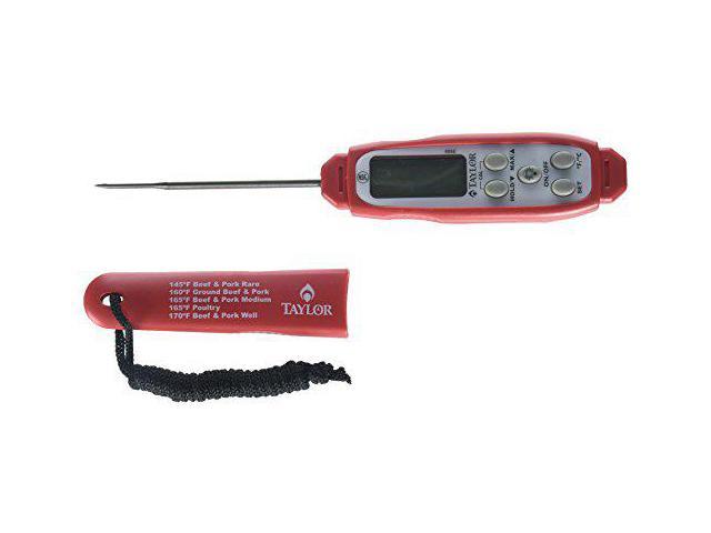 Taylor Waterproof Digital Cooking Thermometer, Red (806GW)