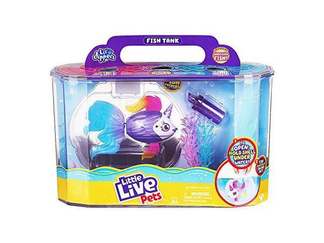 Little Live Pets Lil Dippers Playset - Magical Water Activated Unboxing and Interactive Feeding Experience - Exclusive Unicorn Fish | for Ages 5+