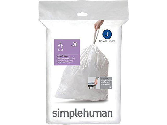 Photo 1 of ***USED** simplehuman code J Custom Fit Bin Liners, White Plastic (Pack of 20 Liners)