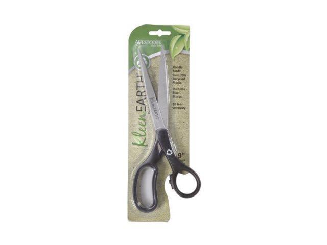 Westcott KleenEarth Basic Plastic Handle Scissors, 9 Long, Pointed, Black