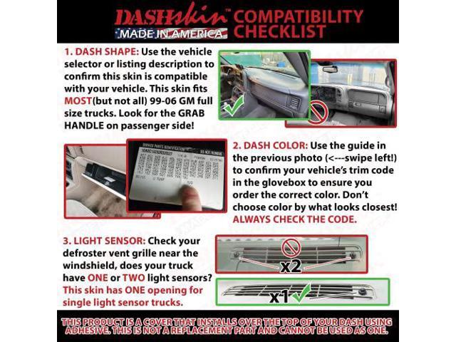 DashSkin Molded Dash Cover (NOT A Replacement Dash) Compatible with 00-06  GM SUVs (exc Escalade