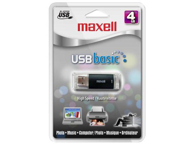 Maxell USB Basic USB-104BL 4 GB USB 2.0 Flash Drive - Black - 1 Pack