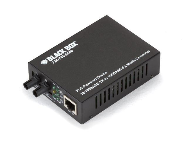 Black Box PoE PD Media Converter 10Base-T/100Base-TX to 100Base-FX  Multimode ST