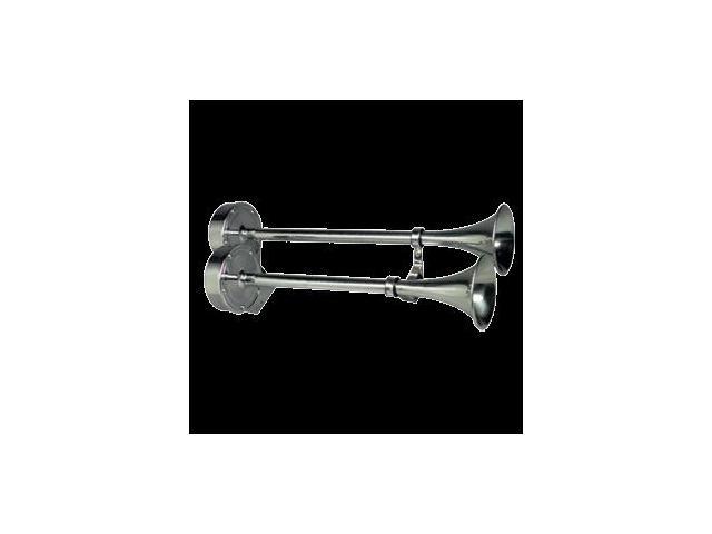 Ongaro Deluxe SS Dual Trumpet Horn - 12V 