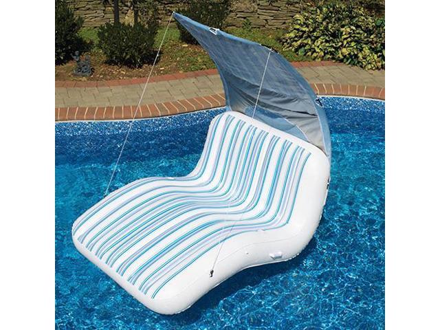 floating pool lounger with canopy