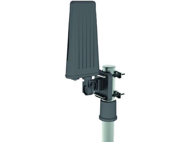 QFX All Weather Outdoors Antenna - Range - VHF, UHF - 174 MHz, 470 MHz to 230 MHz, 862 MHz - 36 dB - Television, OutdoorMast/Wall/Railing - F-Type Connector