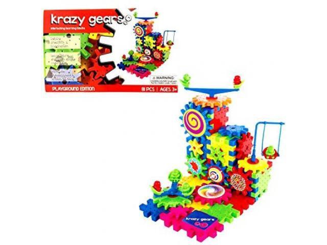 Gear Building Toy Set 81 PC Interlocking Learning Blocks w// Spinning Gears