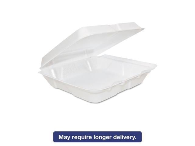 Dart 80Ht1r Foam Hinged Lid Containers 8 X 8 X 2 1/4 White 200/Carton