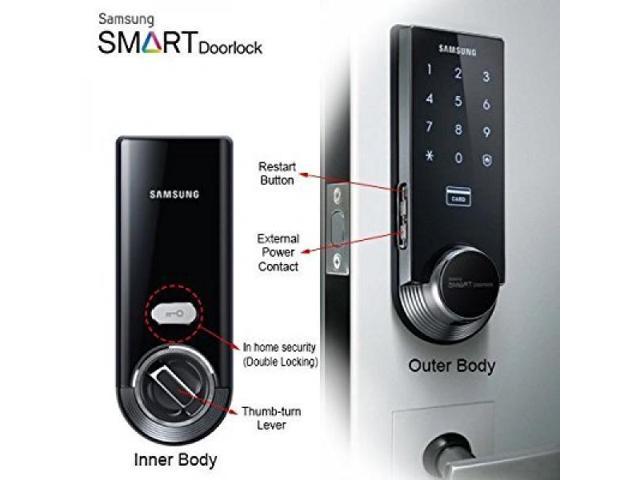 Samsung Ezon SHS-3321 Keyless Smart Universial Deadbolt Digital Door Lock Black by Samsung 