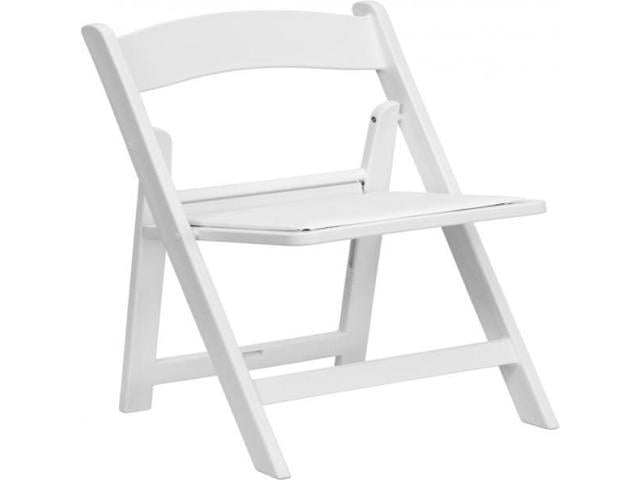 Photo 1 of HERCULES Series 1000 lb. Capacity White Resin Folding Chair with White Vinyl Padded Seat