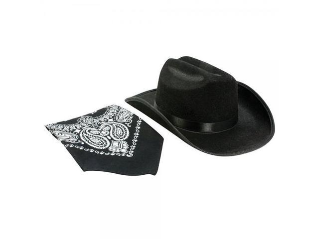 Aeromax Junior Cowboy Hat with Bandanna, Black