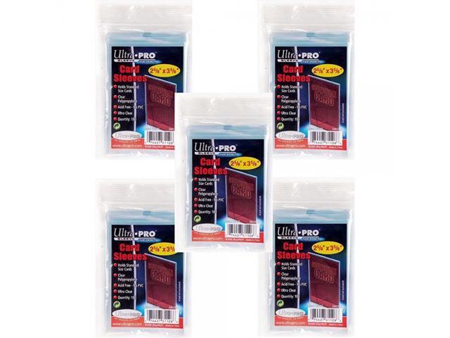 Ultra Pro 100 Pcs Soft Card Sleeves, 2 5/8 x 3 5/8-Inches (5 Pack)