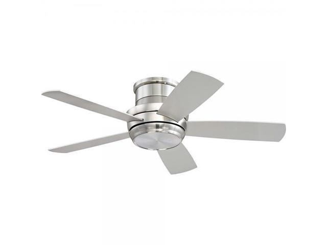 Craftmade Tmph44bnk5 Tempo 44 Brushed Polished Nickel Flush Mount Ceiling Fan With Led Light Remote