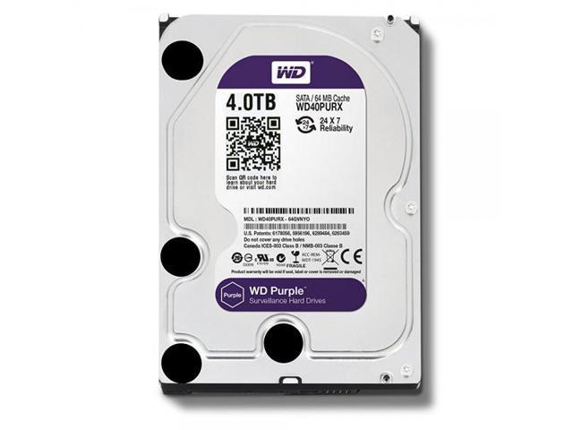 WD Purple 4TB Surveillance Hard Disk Drive - 5400 RPM Class SATA 6 Gb/s 64MB Cache 3.5 Inch - WD40PURX [Old Version]