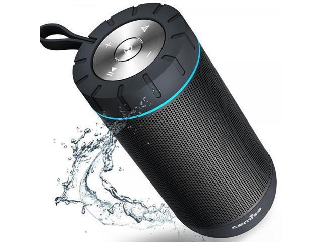 Photo 1 of COMISO Waterproof Bluetooth Speaker with 24 Hours Playtime,360 Degree Superior Sound with Dual 6W Drivers Dual Passive Radiators wireless Portable Speaker for Outdoor - Grey