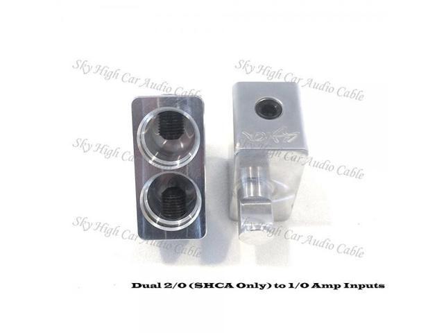 Pair of Sky High Car Audio Dual 2//0 Gauge to 1//0 Gauge Amp Input Reducers