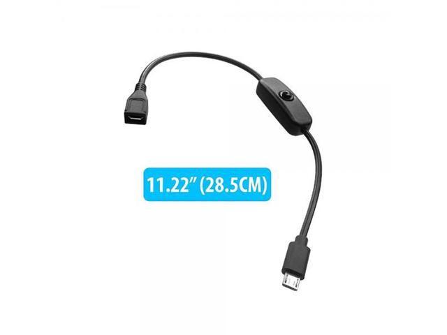 Homespot Usb 2 0 To Short Micro Usb Extension Cable Cord With Click Button Power On Off For Raspberry Pi Zero 3 Iphone Smartphone Tablet Cable Charger Newegg Com