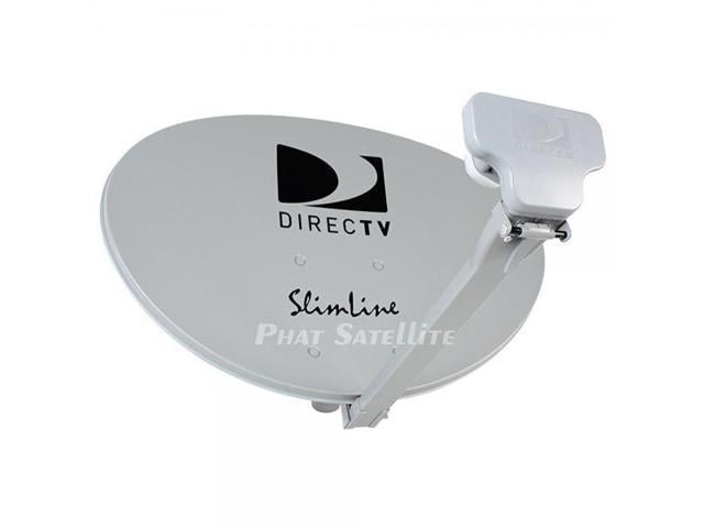 Photo 1 of **MISSING Receiver, MINOR DAMAGE TO LEVEL** DIRECTV AU9-SL3-SWM Three LNB Ka/Ku Slim Line Dish Antenna SL-3 LNB Combo