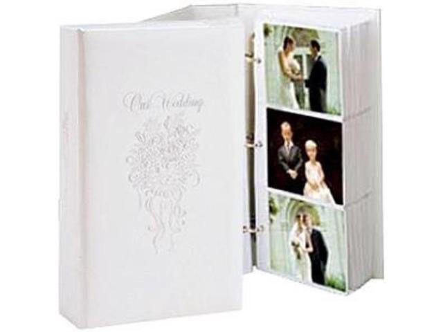 OUR WEDDING 3-ring pocket embossed white proof book for up to 300 4x6  photos - 4x6